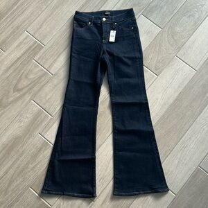 Express high waist flare jeans dark blue size 0 short NEW with tags